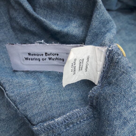 Madewell Button Down Denim Shirt XS Plaid Collar - Picture 4 of 4